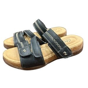 Clarks Roseville Bay Sandals Marine Blue‎ Leather Size 6